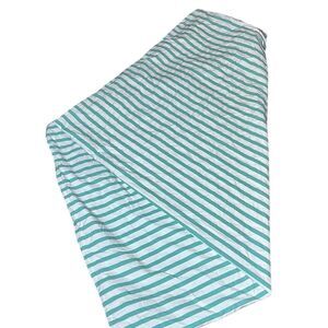 Pottery barn kids Breton stripe twin duvet cover green/white